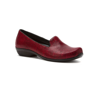 Dansko Olivia Wine Snake Embossed Leather Loafer Size EU 37, US 6.5-7